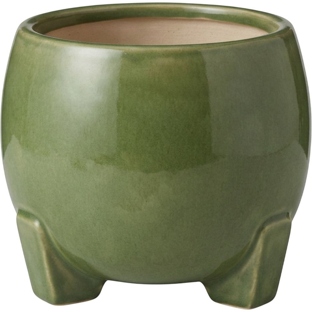 Ymxvd Footed Ceramic Cachepot Moss 6.5 in