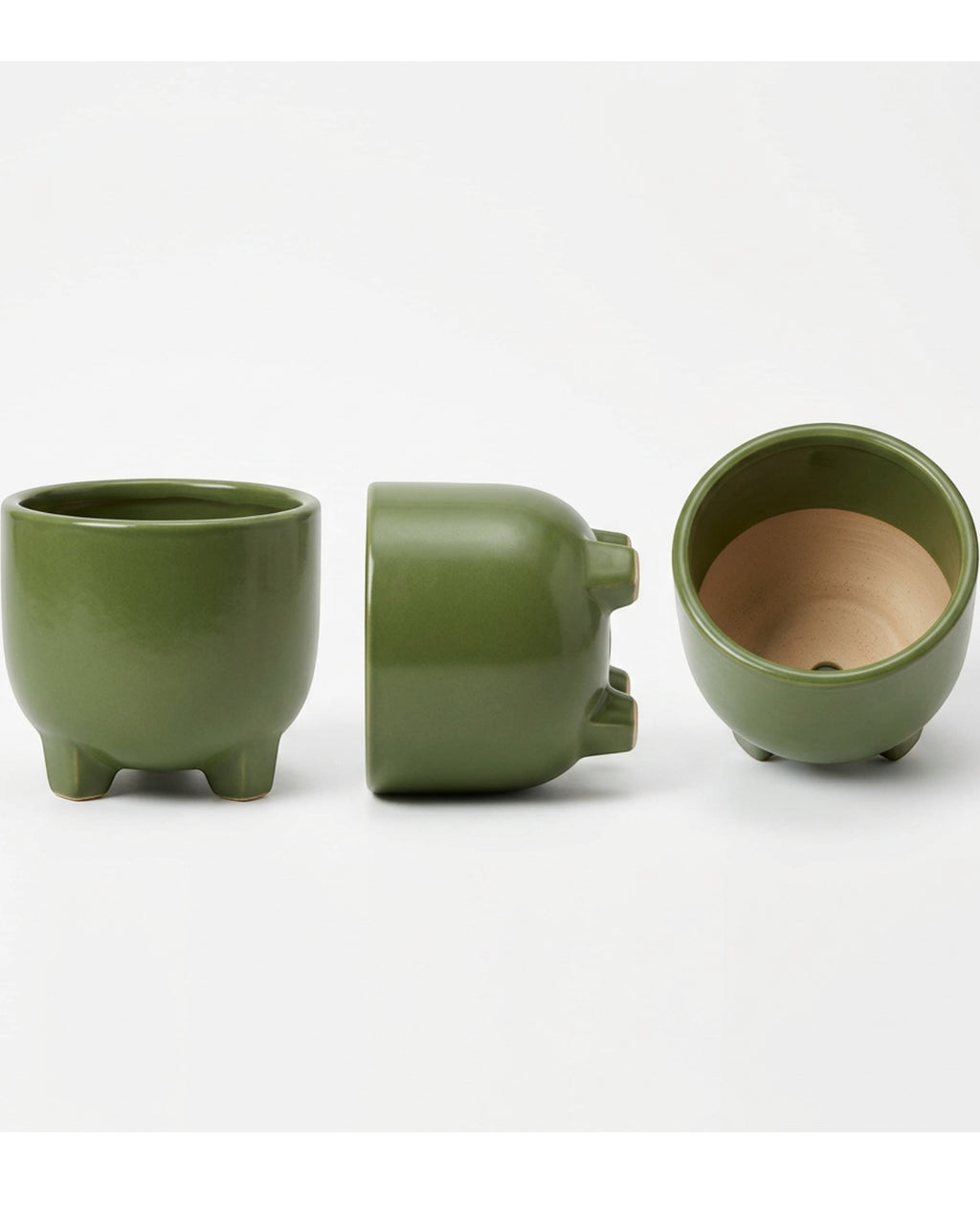 Ymxvd Footed Ceramic Cachepot Moss 6.5 in