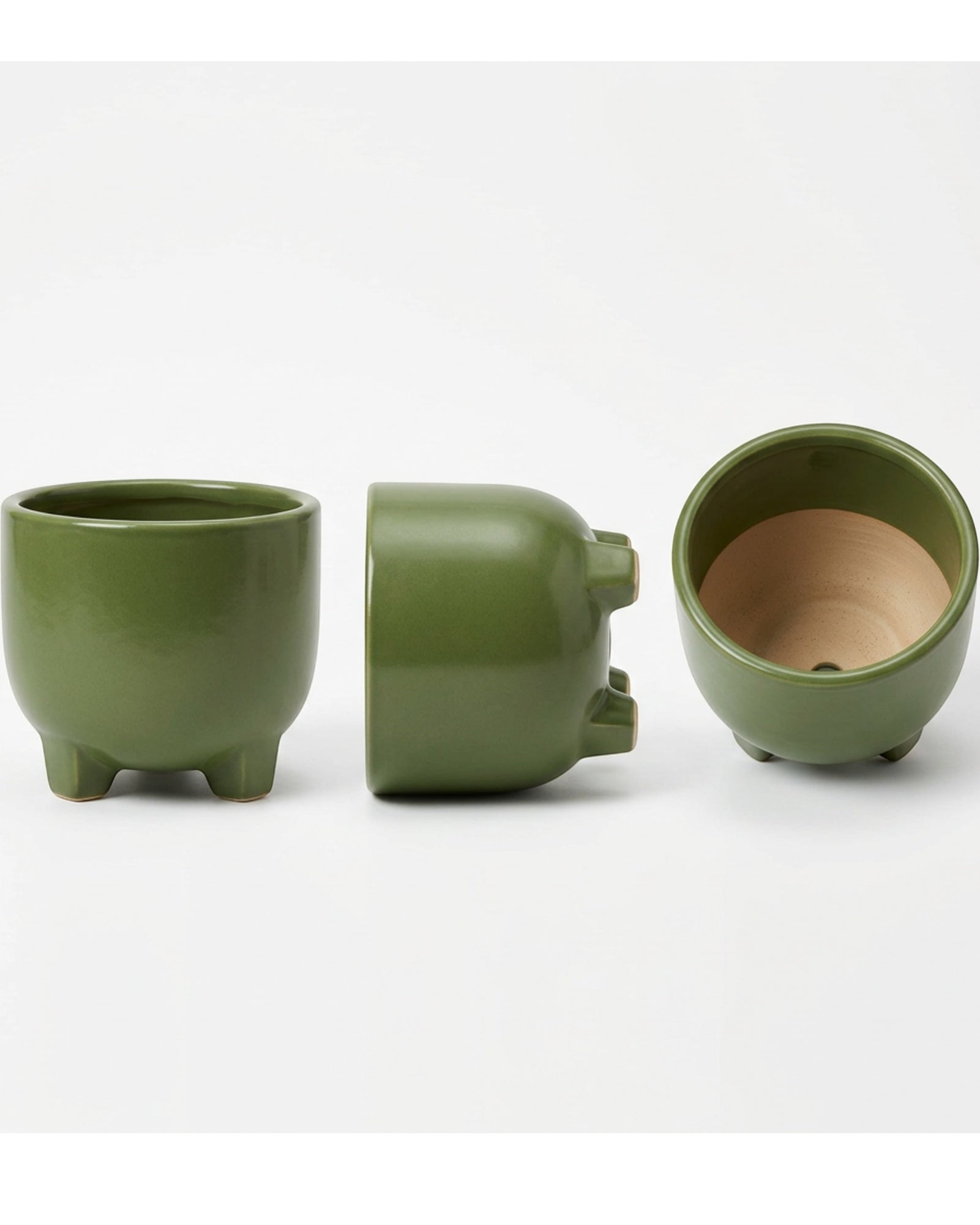 Ymxvd Footed Ceramic Cachepot Moss 6.5 in