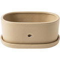 Ymxvd Oval Ceramic Trough Planter Sand 10 in