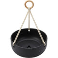 Ymxvd Three Cord Hanging Ceramic Planter Matte Black - Product view